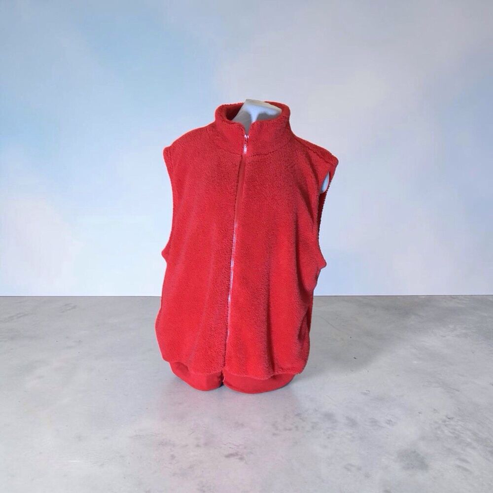 Warm And Fuzzy Red Vest, Zip Up, 100 Cotton, Size 4X